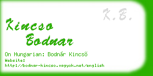 kincso bodnar business card