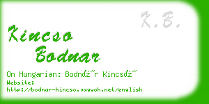 kincso bodnar business card